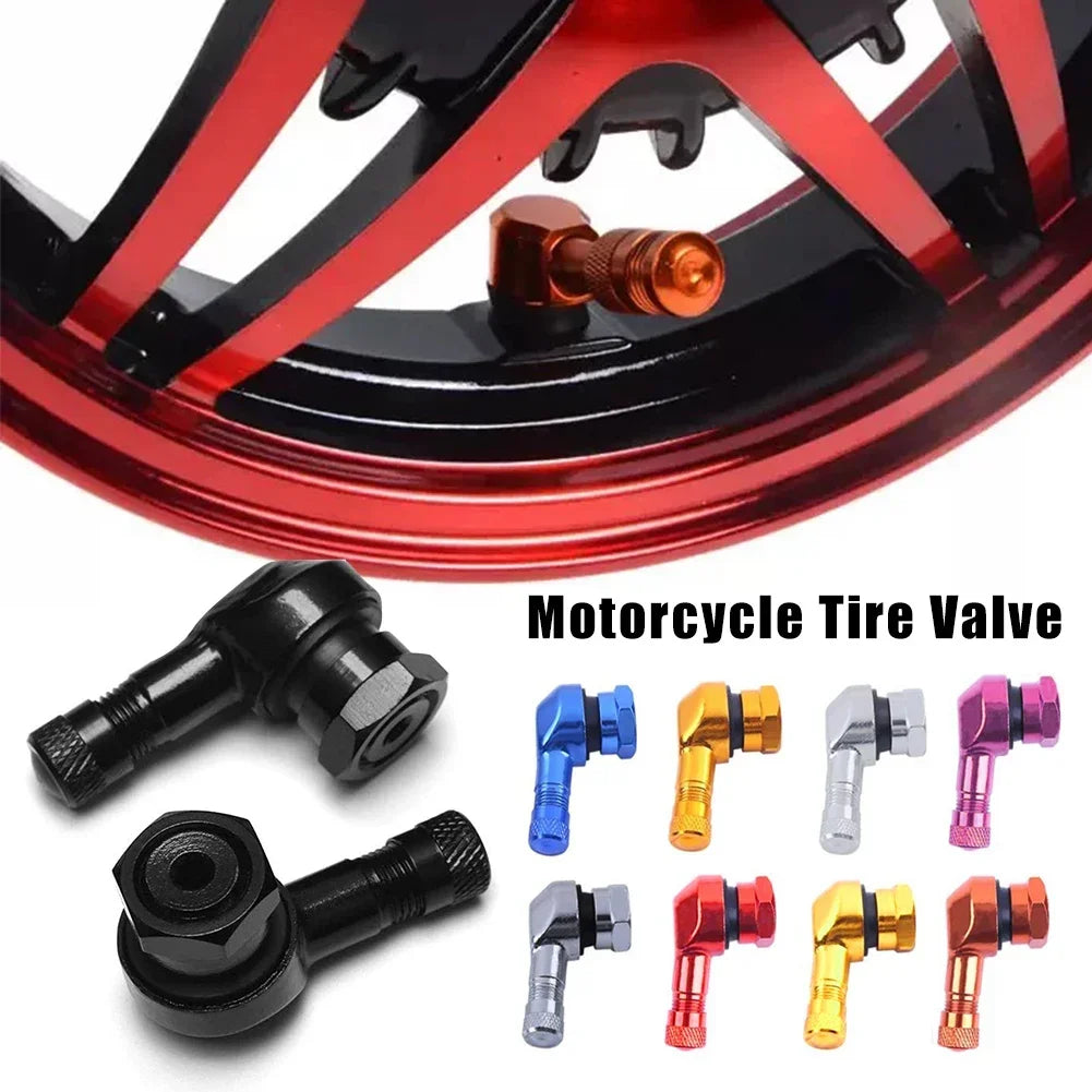 Motorcycle Tire Valve Stems | 90 Degree CNC Aluminum Alloy Rim Valve