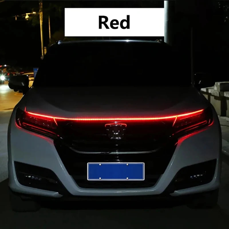 150cm LED Daytime Running Light Scan Starting Car Hood Decorative Lights DRL Auto Engi close-up view
