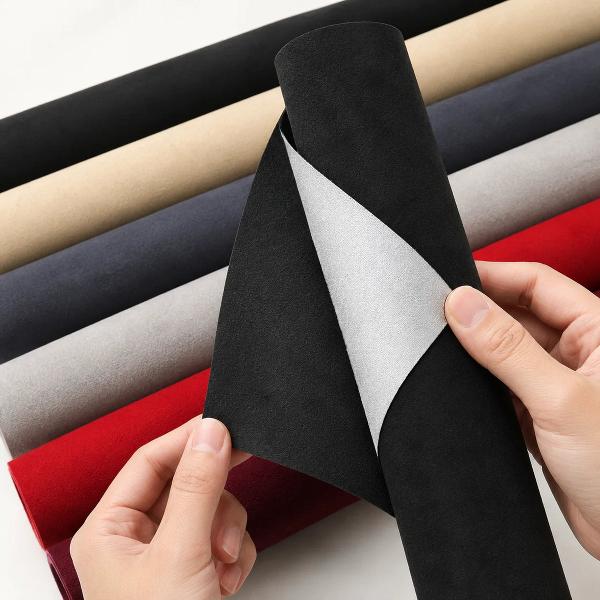 10-200cm Suede Self Adhesive Velvet Leather Elastic Patch Fabric Tape DIY Car Interior Dashboard Ren