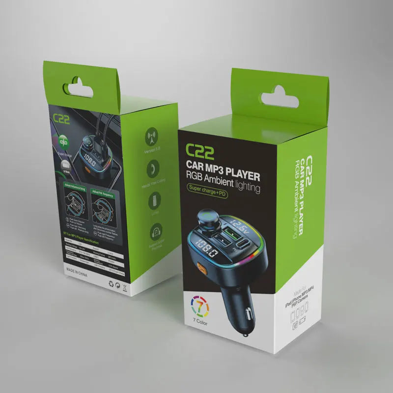 Bluetooth 5.0 FM Transmitter Handsfree Car Radio Modulator MP3 Player With 22.5W US additional angle
