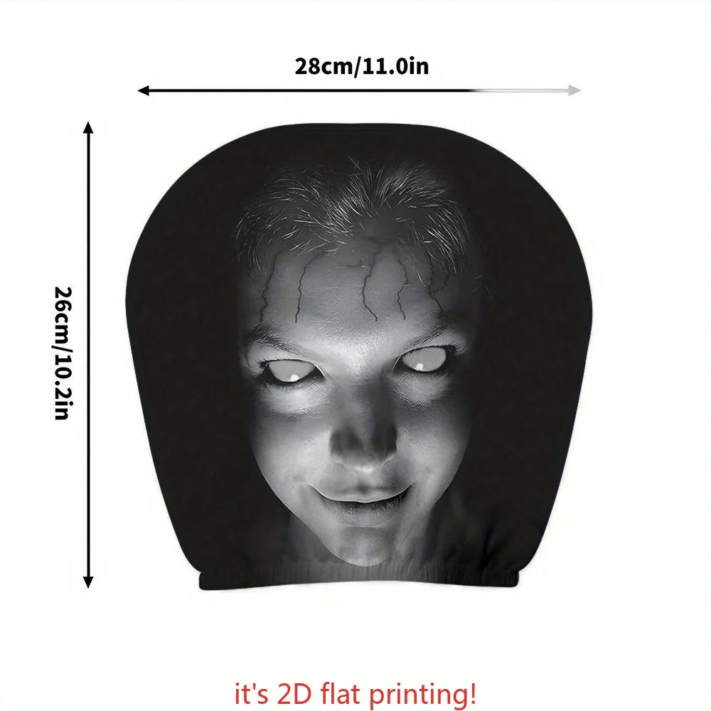 2pcs Portrait Printed Car Headrest Covers | 100% Polyester Universal Fit for Cars, Tr lifestyle view