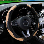Car Steering Wheel Cover Breathable Anti Slip PU Leather Steering Covers Suitable 37-3 close-up view