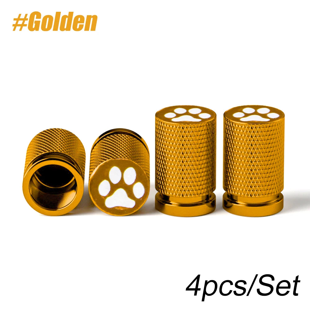 4Pcs Tire Valve Stem Cap Cover Set | Metal Tire Air Caps with O-Ring for Cars Trucks M close-up view