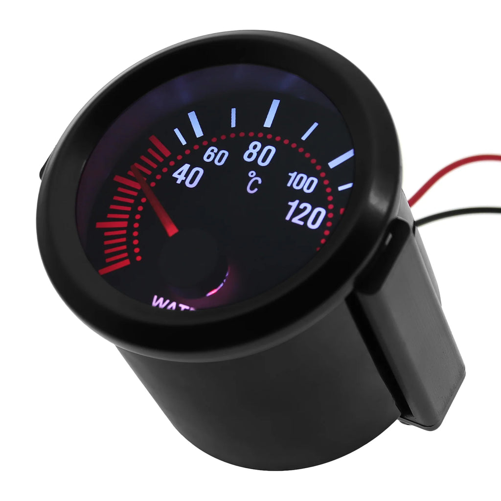 2" 52mm Water Temperature Gauge 40-120℃ Water Temp Meter+Water Temp Joint Pipe Sensor 26-40mm Hose Adapter for Gasoline Car 12V