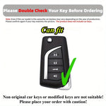 TPU Car Folding Key Case Cover Fit for Toyota Corolla Fortuner Tundra RAV4 Keyless Auto Accessories