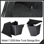 Tesla Model Y Juniper Rear Trunk Side Storage Box | TPE or Flocking Trunk Organizer Bin