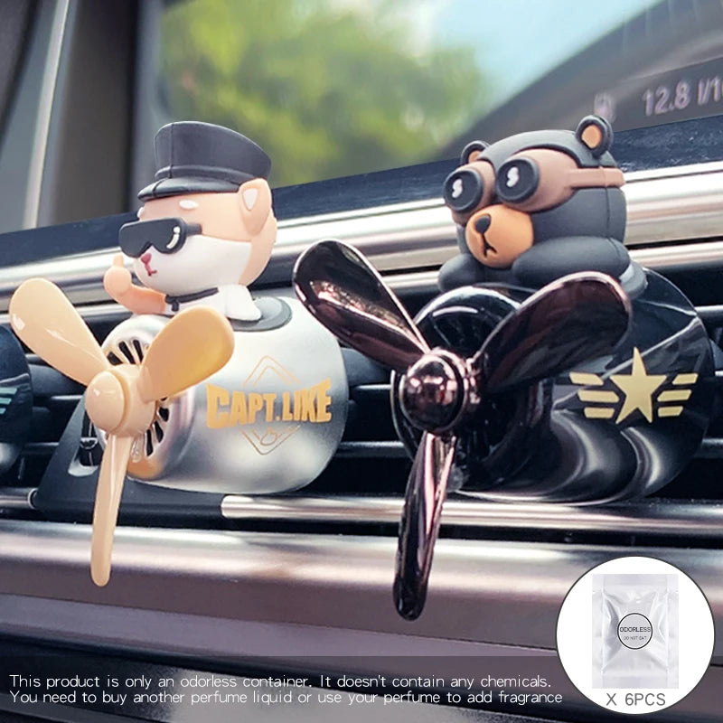 DIY perfume odorless ornaments airplane pilot bear car air fresheners decorations accessories aroma vent clip fragrance diffuser