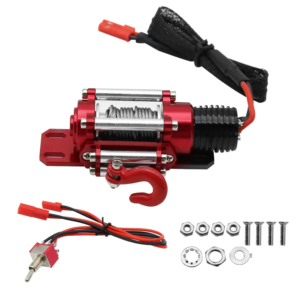 Metal Simulated Winch for 1/10 1/12 RC Crawler Axial SCX10 III D90 D110 detail view
