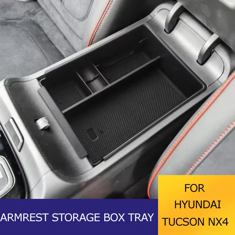 Car Center Console Armrest Storage Box Tray for Hyundai Tucson NX4 2021 2022 2023 Organizer Container Accessories