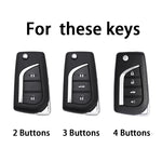 2 3 4 Buttons TPU Car Key Case Cover for Toyota Hilux Corolla Avensis Prado Fortuner RAV4 CHR Shell Accessories