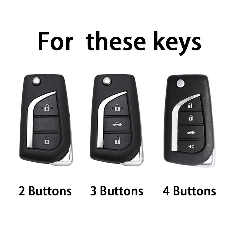 2 3 4 Buttons TPU Car Key Case Cover for Toyota Hilux Corolla Avensis Prado Fortuner RAV4 CHR Shell Accessories