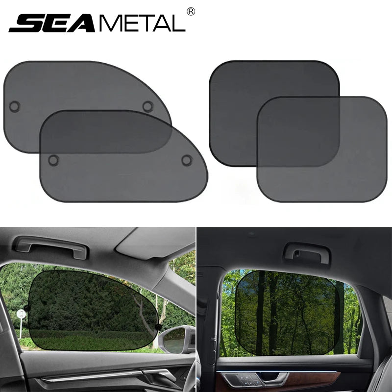 Car Side Window Sun Shade Curtains Front Rear Window Suction Cup