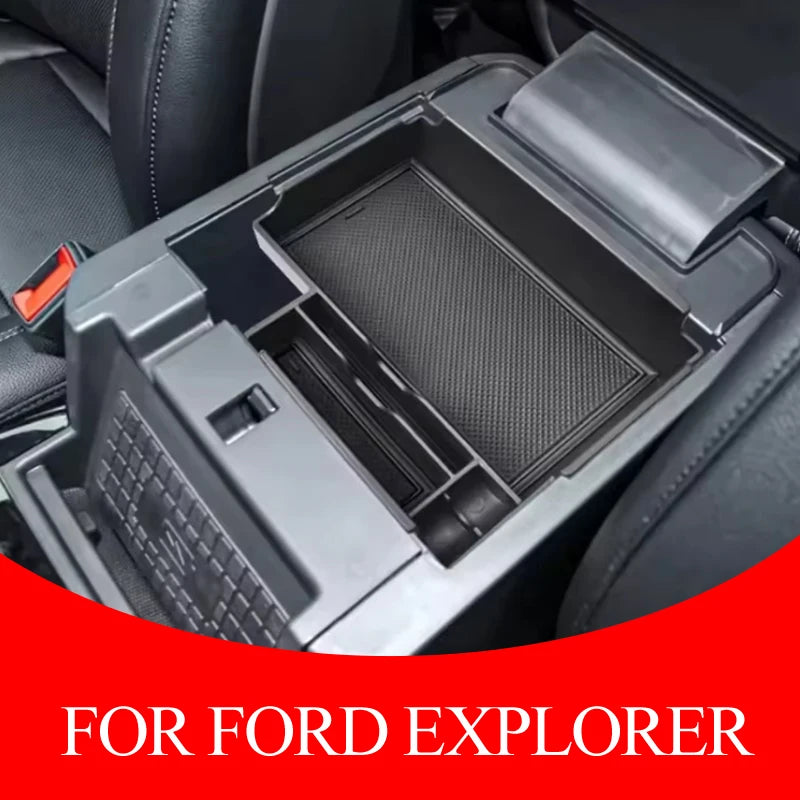Car Armrest Box Storage Tray For Ford Explorer 2020-2025 Center Console Organizer Holder Case Container Accessories
