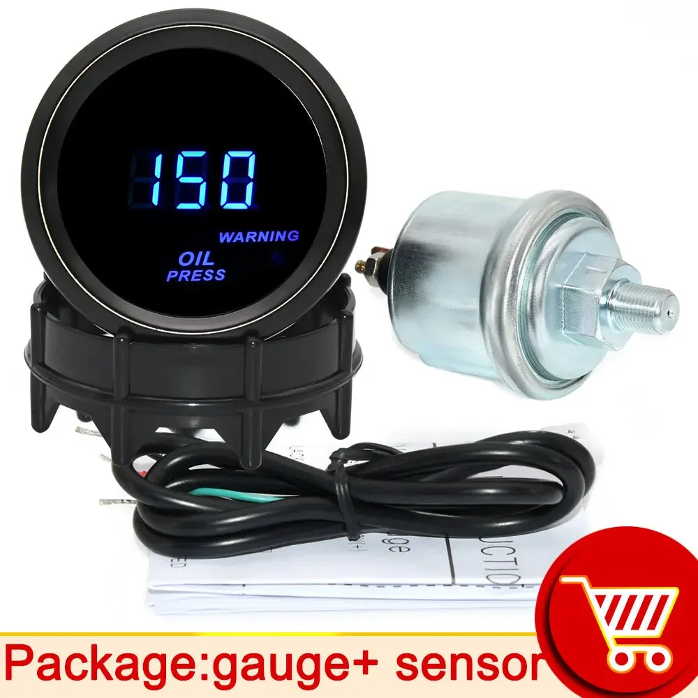 Digital Turbo Boost Gauge 52mm | BAR PSI Car Gauge Set with Water Temp Oil Pressure Volt detail view