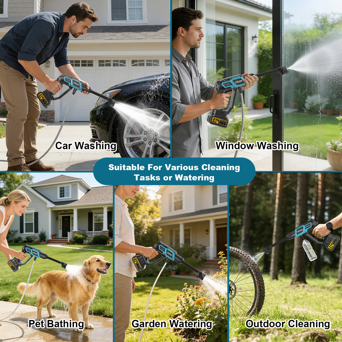 Gisam 220Bar Brushless Electric High Pressure Car Washer Gun Water Spray Gun Household Garden Tools For Makita 18v Battery Pin