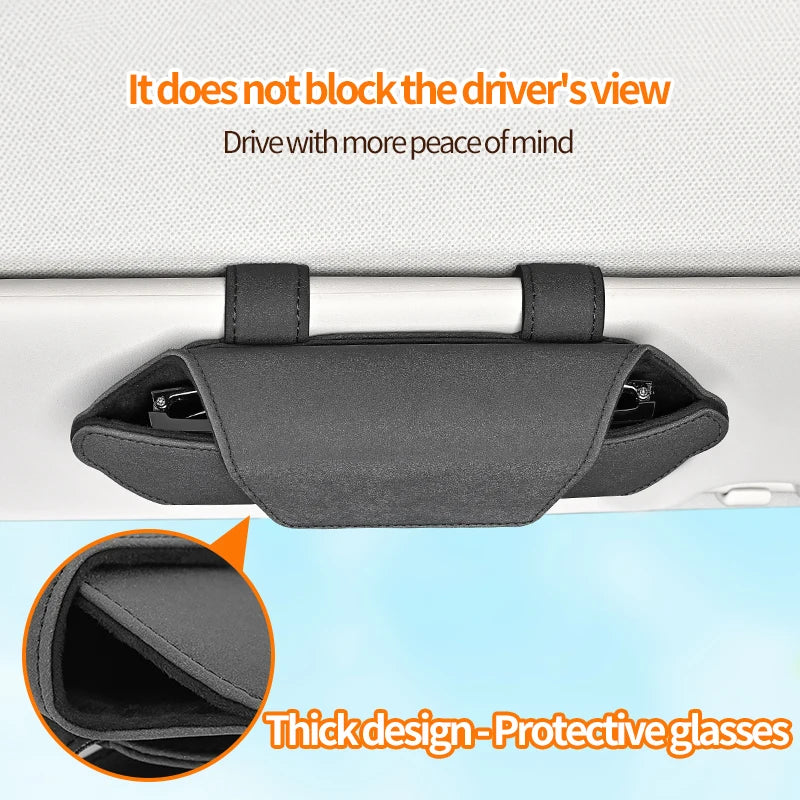 Magnetic Suction Car Glasses Case Car Sun Visor Storage Holder Car Interior High-end Sunglasses Box Auto Interior Accessories