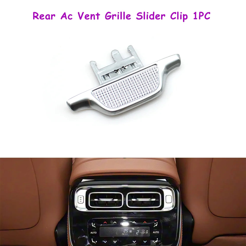W223 Car Interior Left Right Middle Rear Pillar B AC Vent Grille Air Conditioning Outlet Grille Slider Clip For Benz S Class