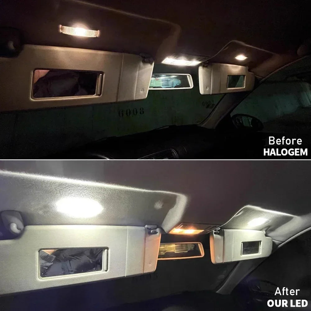 LED Interior Sun Visor Vanity Mirror Lamps Reading Light For VW Golf 4 5 6 7 Passat CC B5 B6 B7 Polo Tiguan Scirocco Jetta Toura