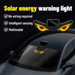 Solar Demon's Eye Car Dynamic Eyes LED Light Blinking Moving Eyes Car Lights Ambience Lamp Decoration No Wiring Required