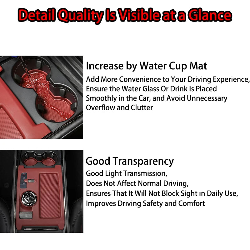 1SET Center Console Silicone Storage Box Mat Cup Holder Insert For Ford Mondeo 22-25 A close-up view