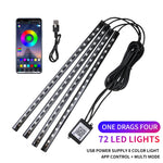 Neon LED Car Interior Ambient Foot Strip Light Kit Accessories RGB Backlight Remote App detail view
