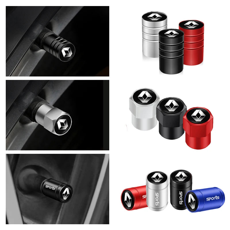 4Pcs Aluminum Alloy Tire Valve Stem Caps for Renault Models | Dust-Proof Car Tire A additional angle