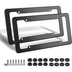 Car Motorcycle 30*15CM 1/2pcs License Plate Frame Carbon Pattern Plastic License Plate close-up view