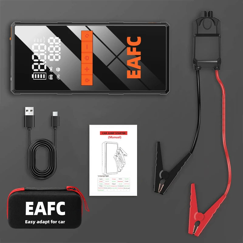 Jump Starter 4 in 1 Air Compressor Power Bank Portable Battery For 12V Car Emergency Booster Starting Device Tire Inflator Pump