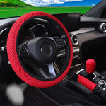 3 Car Massage Mesh Cloth Steering Wheel Cover Handbrake & Handle Cover Set Breathable No detail view