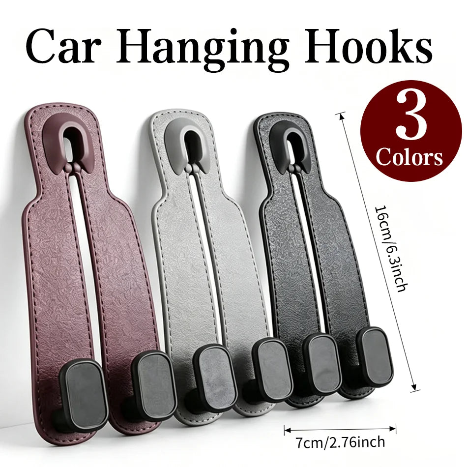 Leather Car Seat Back Hook Handbag Holder