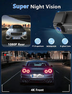 4K UHD Dash Cam with WiFi | Front & Rear Dual Lens, Night Vision, 24H Parking Monitor lifestyle view