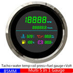 Multi 85mm 6-in-1 Tachometer Gauge Set | Fuel Level, Water Temp, Oil Pressure, Voltme alternate view