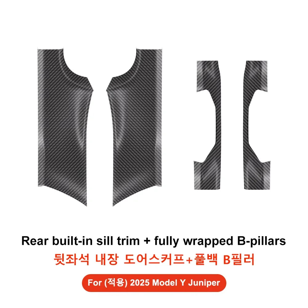 YZ for Tesla Model 3/Y Highland Juniper 2021-2025 Rear Door Sill Protection Strip detail view