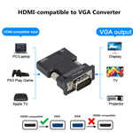 HDMI to VGA Converter with 3.5mm Audio | 1080p Adapter for PC, Laptop, Projector detail view