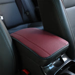 Color-Matched Double-Strand PU Leather Check-Pattern Embossed Car Armrest Pad Center Console Pad Car Decoration Item