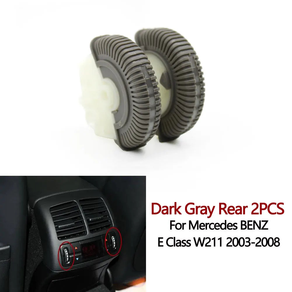2PCS Set Car Front Rear Air Conditioning AC Vent Rolling Wheel For Mercedes BENZ E Class W211 E220 E280 E320 E350 E55
