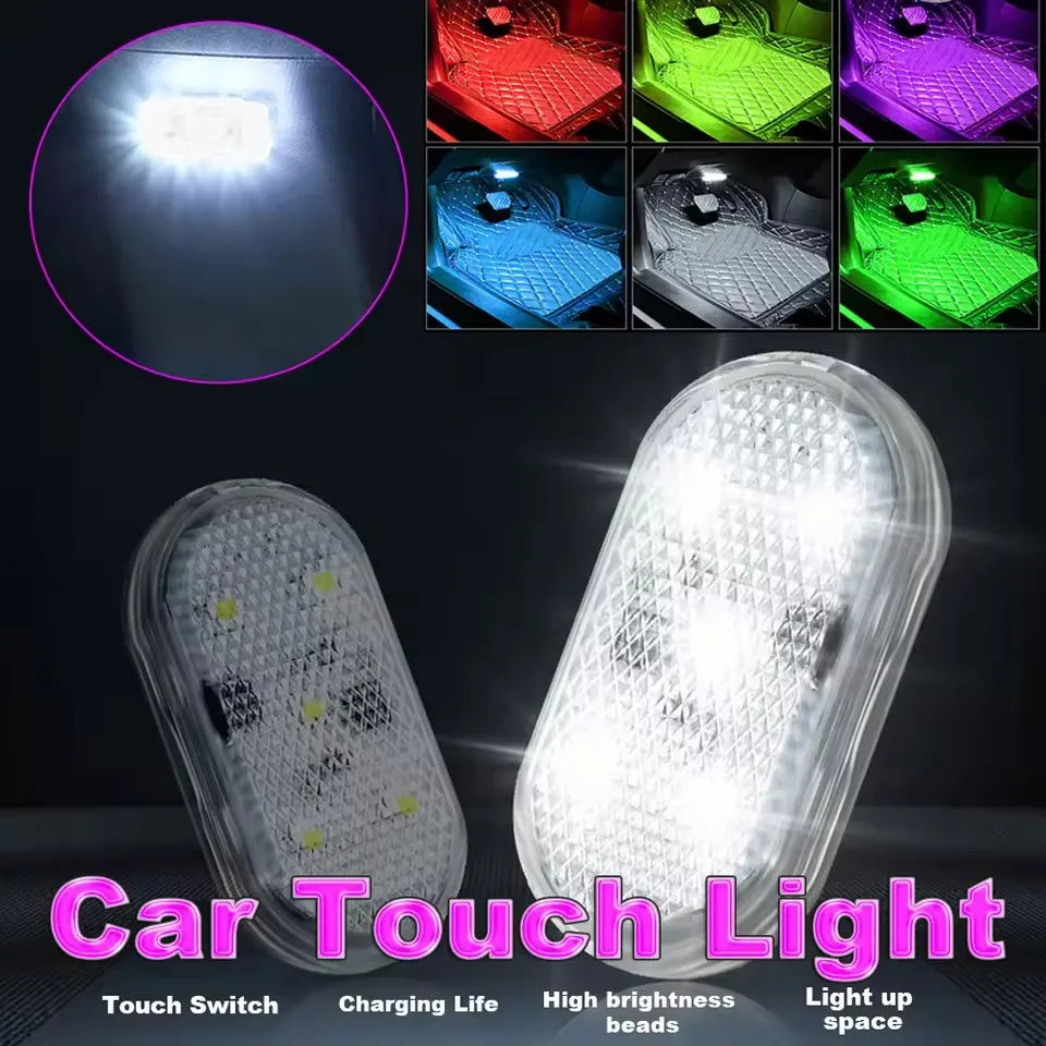 USB Charging LED Touch Light Mini Wireless Car Interior Lighting Auto Roof Ceiling Re alternate view