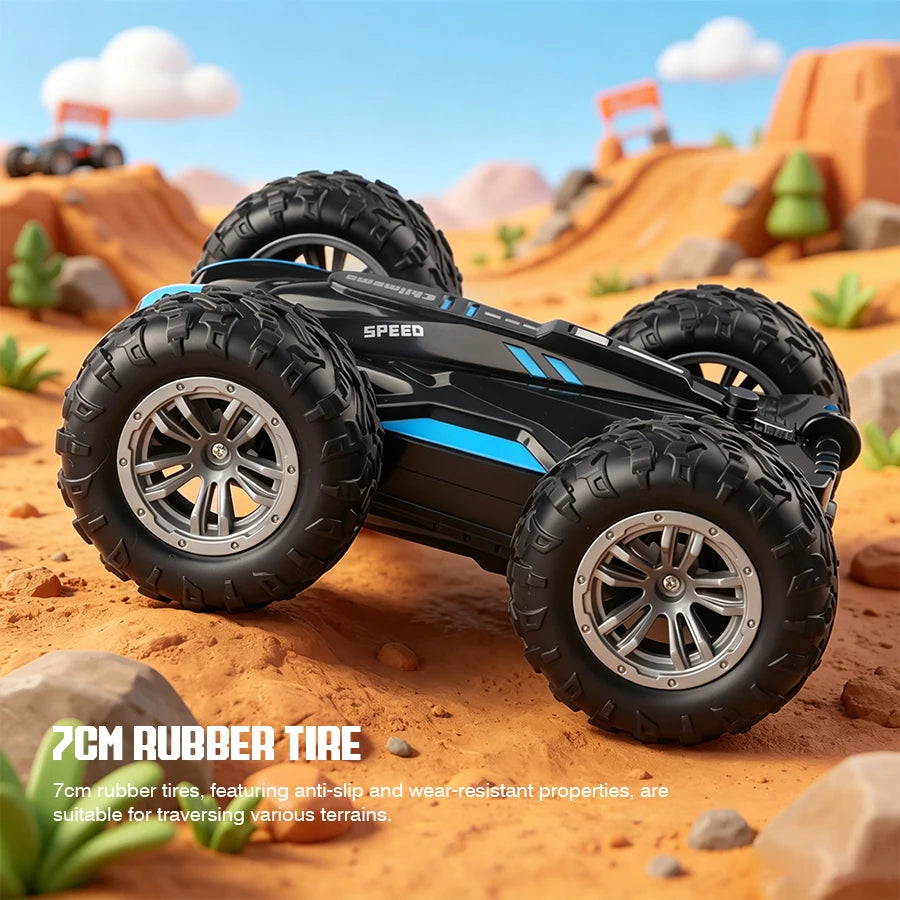 2.4G Remote Control Stunt Car with Lights for Kids close-up view