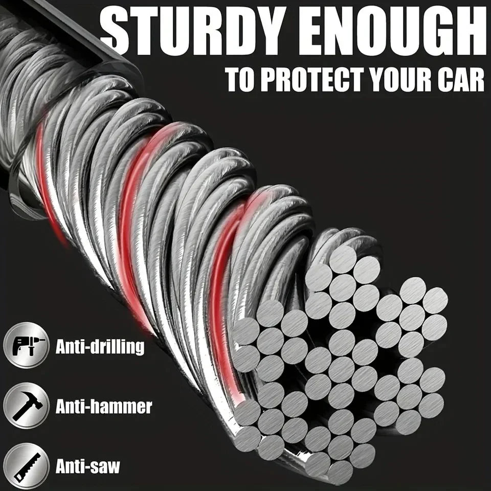 Car Steering Wheel Lock Anti-theft Steel Cable Security Device Universal Fit for Vehicle detail view