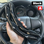2PCS Universal Round Car Steering Wheel Cover Winter Fur Warm Carbon Fiber Leather additional angle