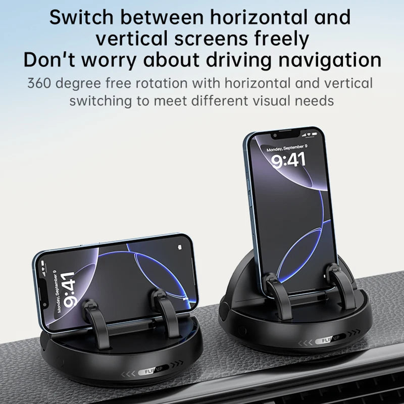 Lcars Car Dashboard 360-Degree [Rotating Phone Holder] with Parking Number Plate, Adjustable Front and Rear Dual-Use Phone Holder, Suitable for Smartphones