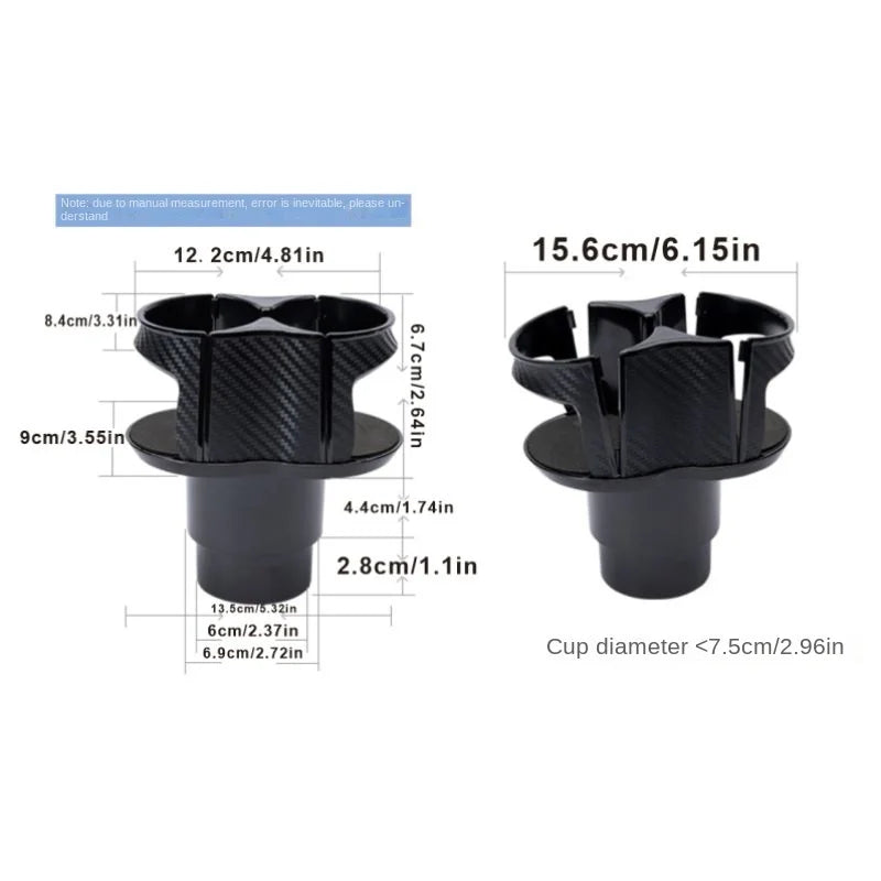 Car Two-Hole Cup Holder Expander | Adjustable Drink Organizer for Vehicles additional angle