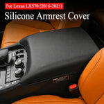 For Lexus LX570 16-21 Silicone Armrest Box Cover Soft Cushion Pad Anti-Slip Waterproof Car Interior