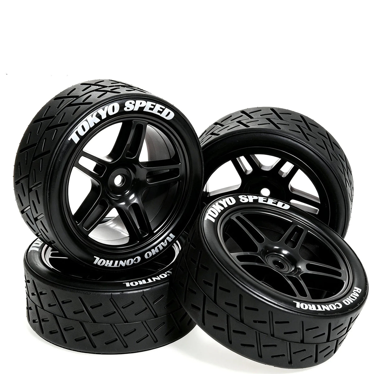 1/10 RC Touring Car Tires With Wheels 12mm Hex For Tamiya TT01 TT02