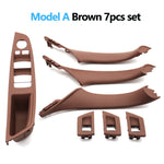 7pcs Set LHD Interior Armrest Door Pull Handle Panel Inside Trim Cover For BMW 5 Series detail view