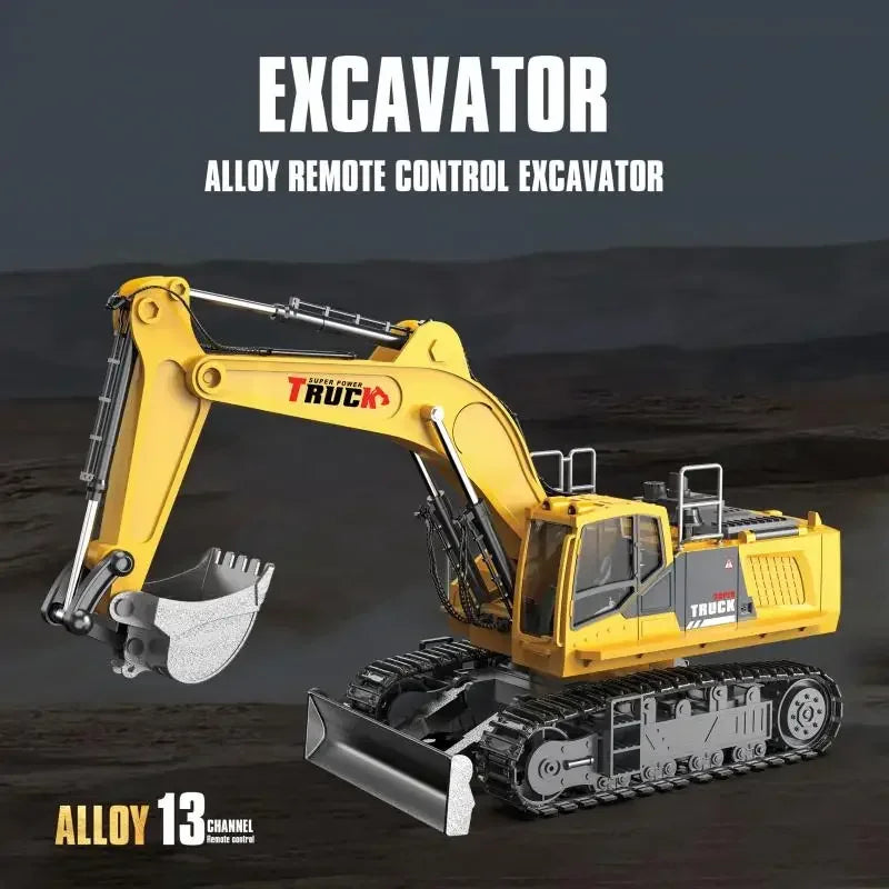 1/18 RC Alloy Spray Excavator Truck Engineering Vehicle Sound Lights close-up view