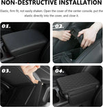 Upgraded Microfiber Leather Car Center Console Armrest Cover Cushion | with 2 Storage Bags | Universal for Most Cars
