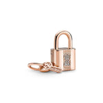 925 Sterling Silver Trinkets Rose Gold Locks And Keys Charm Of 925 Chain Bead Fit Ori alternate view
