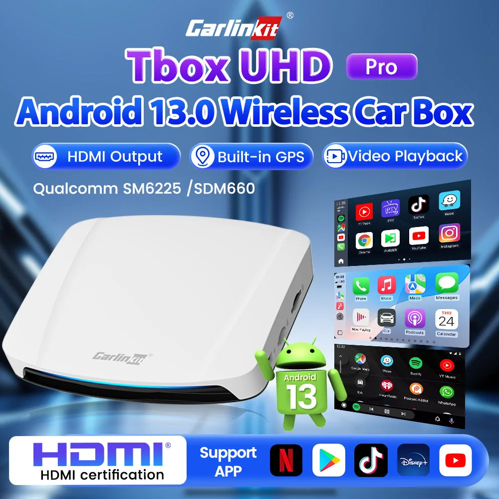 Carlinkit Pro 3 UHD Wireless CarPlay Android Auto AI Box | 128GB HDMI Video Output for OEM CarPlay C