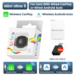 2026 Mini Ultra 4 Original 5.0 Wireless Android Auto CarPlay 2-In-1 Smart Car Box Wir alternate view